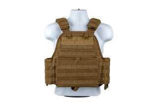 The NcSTAR VISM Tan Adjustable Plate Carrier can be configured from medium to 2xl body sizes